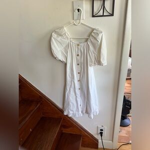 Zara Kids Girl NWT White Dress With Button Down Detail